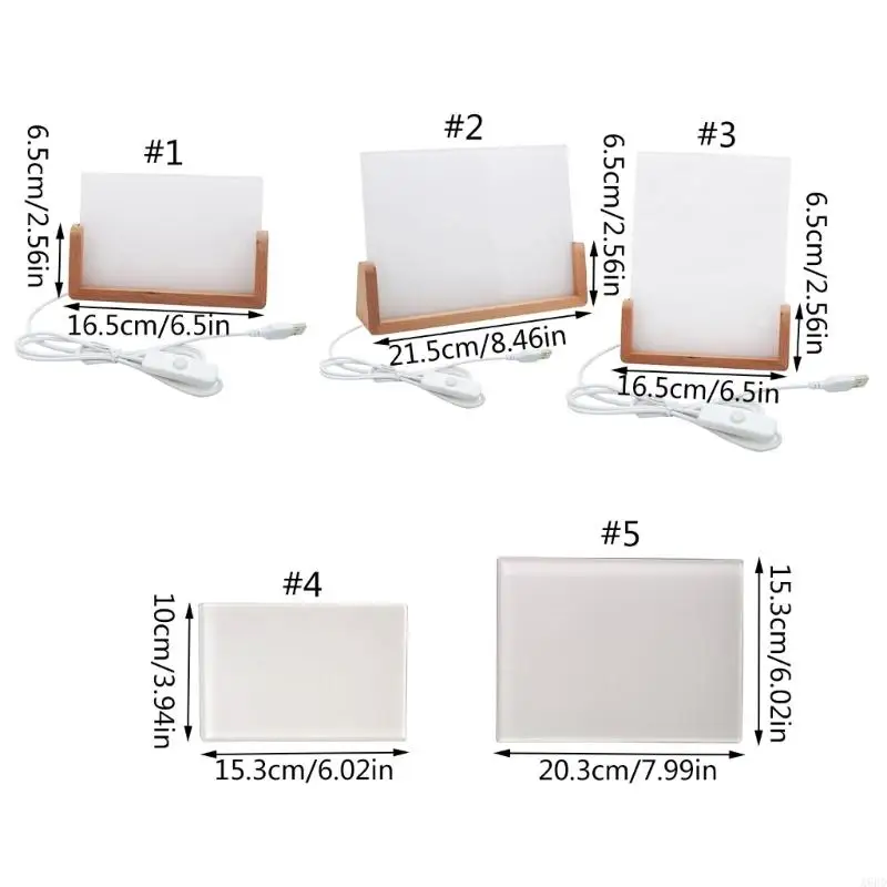 Khung ảnh trống acrylic thăng hoa A6HD với đèn LED để hiển thị ảnh