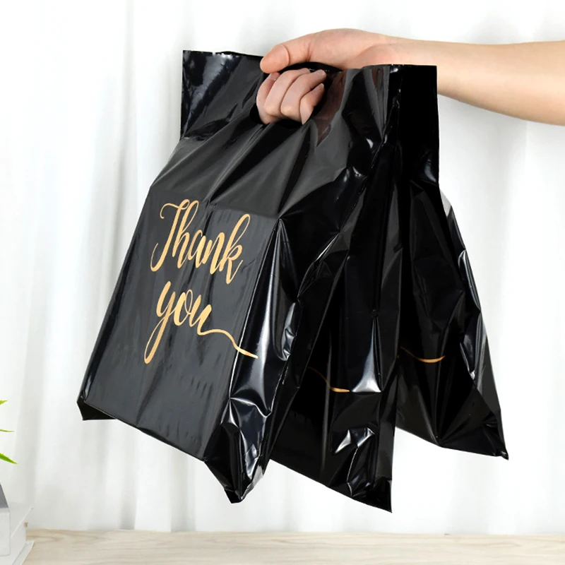 10/50pcs Thank You Gift Bag Wedding Favors Candy Cookie Packaging Plastic Bag For Guest Birthday Party Decor Shopping Tote Pouch