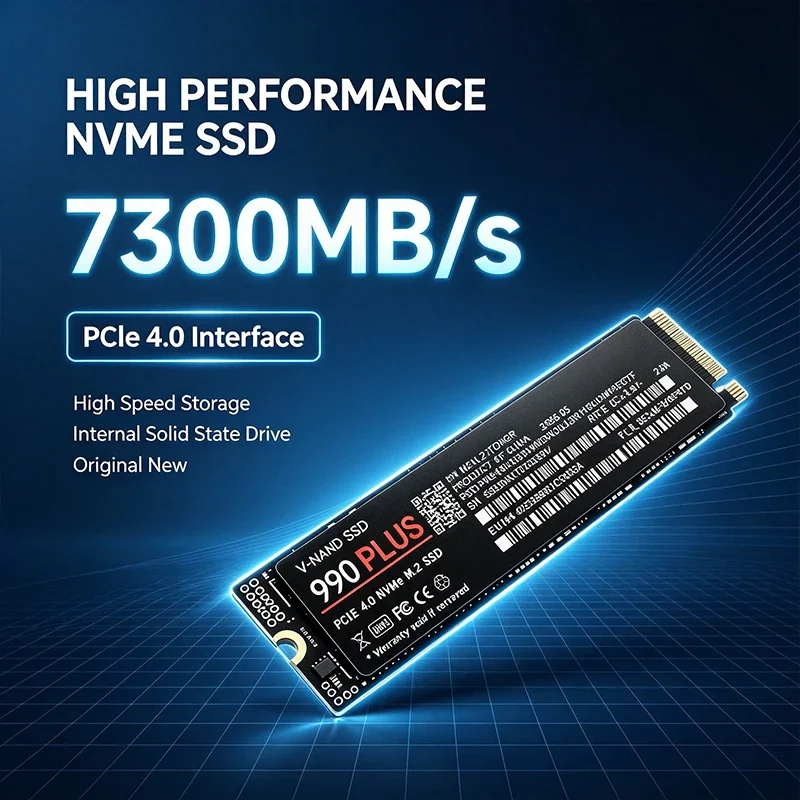Genuine 990 Plus M.2 NVMe PCIe 4.0 SSD 1TB 2TB 4TB, 7300MB/s Max Read Speed for Gaming Desktops, Laptops & PS5 Consoles.