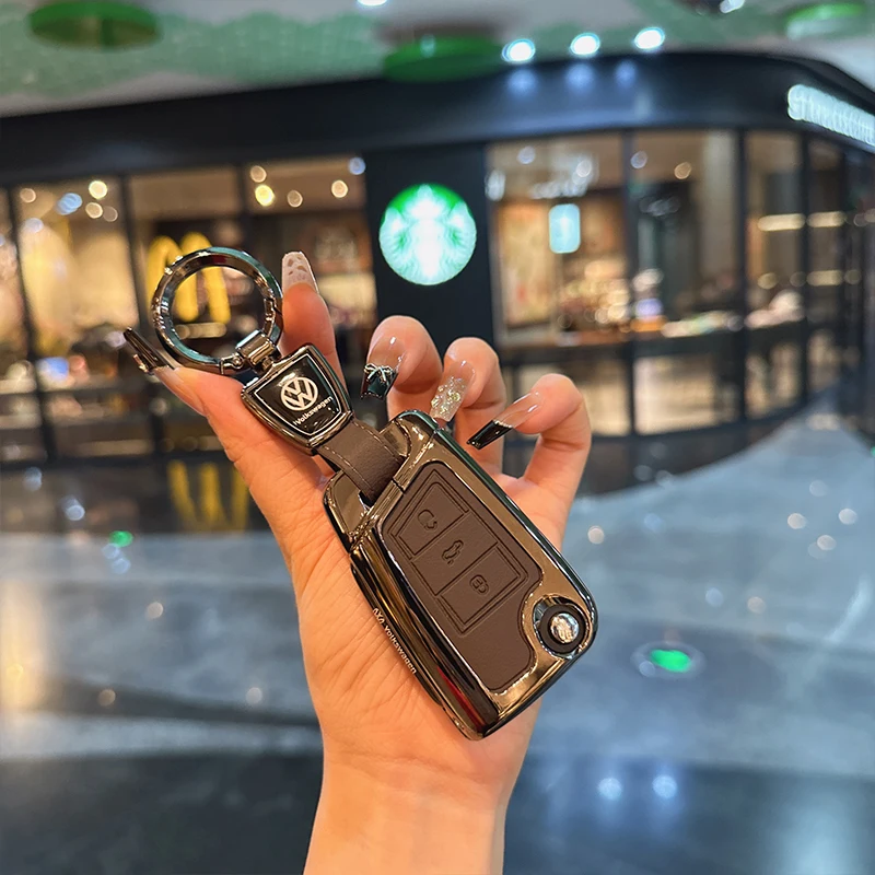 Capa para chave de carro com 3 ou 4 botões, para vw volkswagen golf 7 mk7 tiguan mk2 para assento ateca leon fr 2 ibiza para skoda octavia