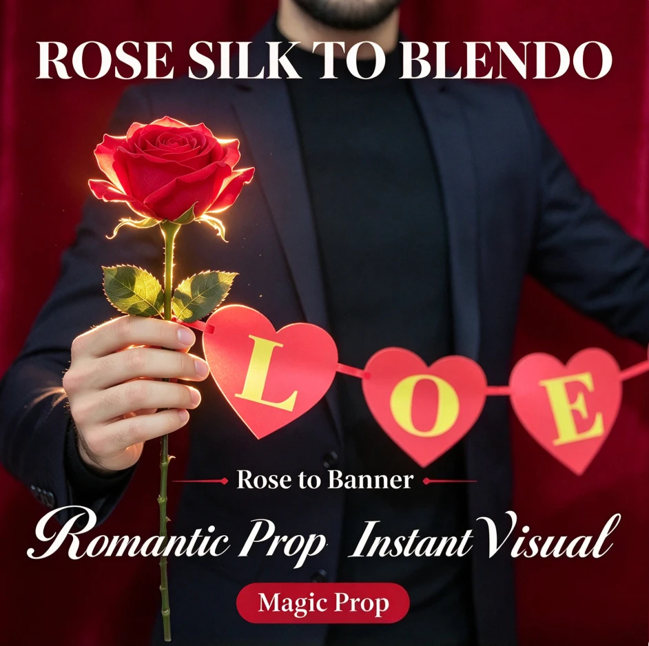 Rose Silk To Blendo Magic Trick Visual Stage Silk Fusion Transformation Gimmick Professional Magician Illusion Prop Equipment