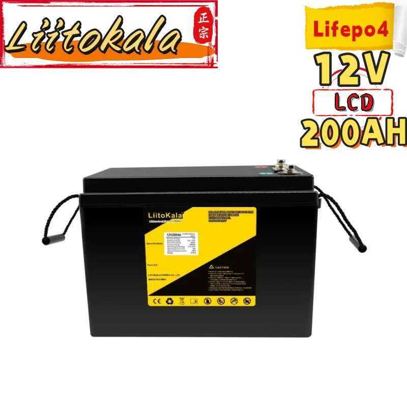 

LiitoKala 12 В 200 Ач LiFePO4 литиевые батареи для 12,8 В RV Кемпинг Гольф-кара Внедорожник Солнечный автомобиль