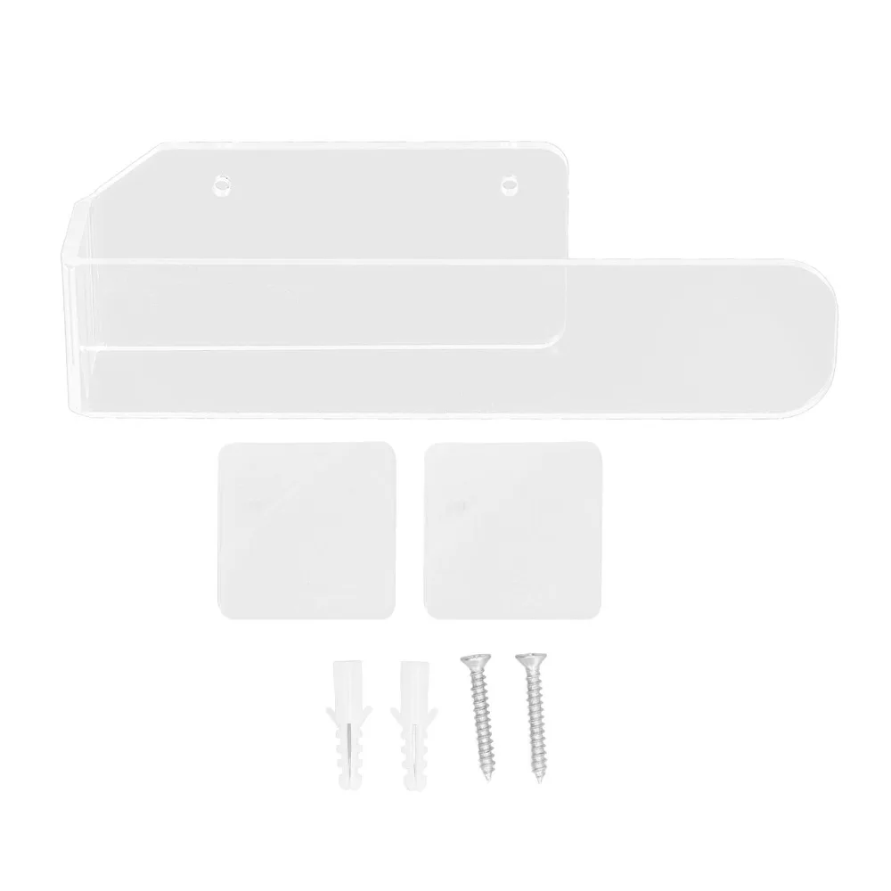 Acrylic Hand Towel Holder Transparent Black Waterproof Towel Rack Easy to Install Wall Mounted Towel Hanger