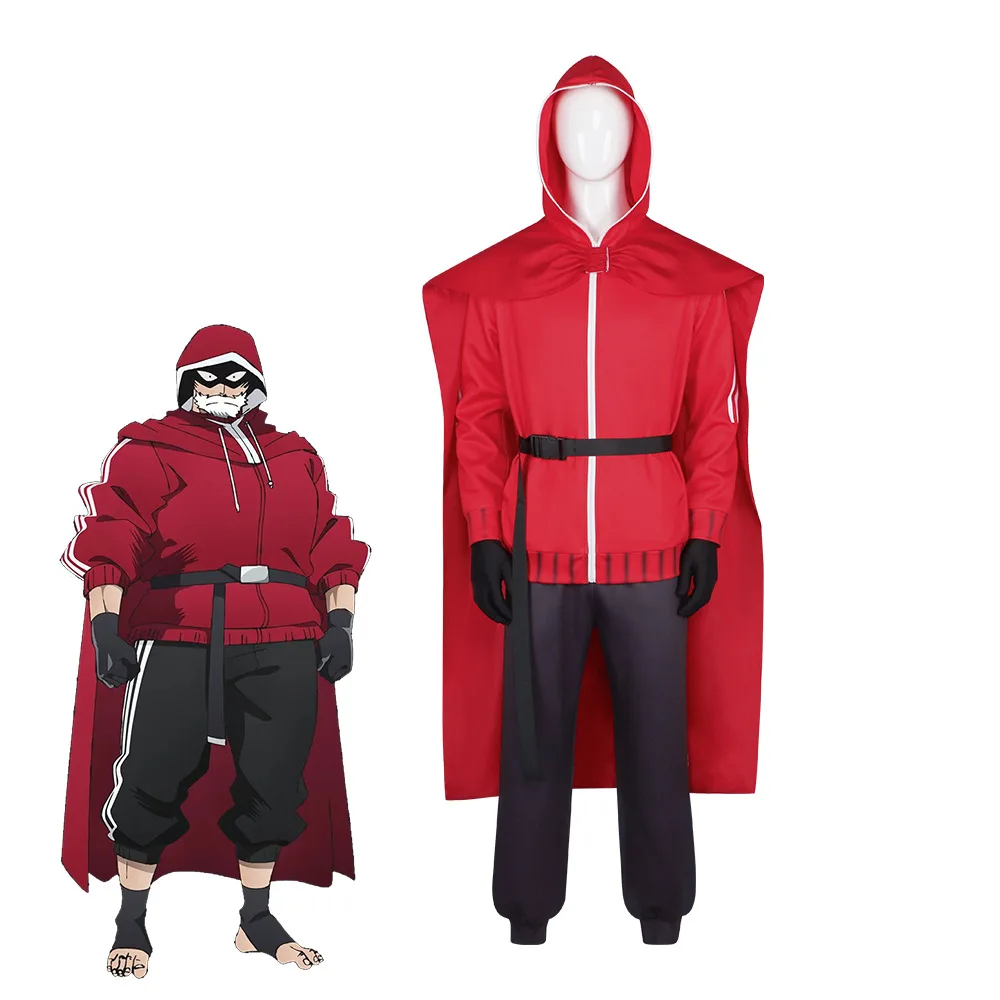 

Sanda Santa Claus Cosplay Red Top Pants Beard Eyebrow Men Adult Halloween RolePlay Carnival Outfit