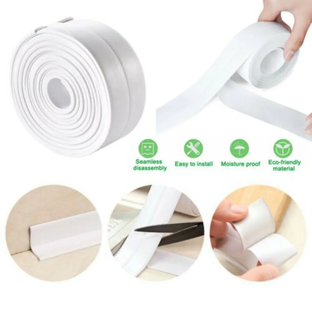 

0.87\") Bath Sealing Strip 3.2M.3.2M*22MM Widely (126.0\" Bath Caulk Edge Kitchen Sealing Sink Strip Use Wall White