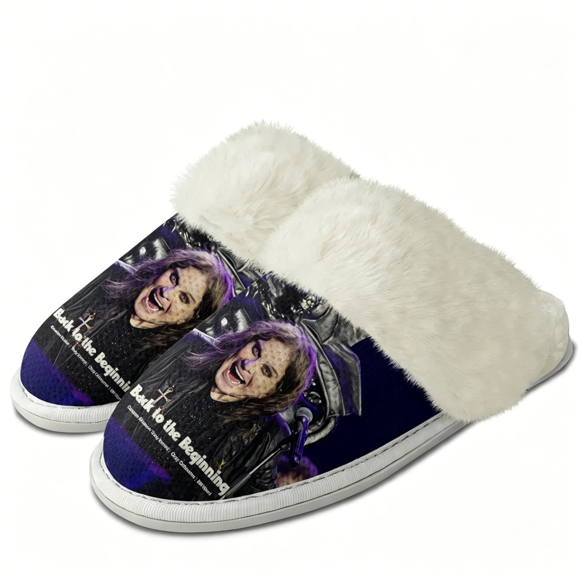 

Ozzy Osbourne 1948-2025 Plush Slippers Keep Warm Shoes Mens Womens Soft Foot Covers Back To The Beginning Cotton Thermal Slipper