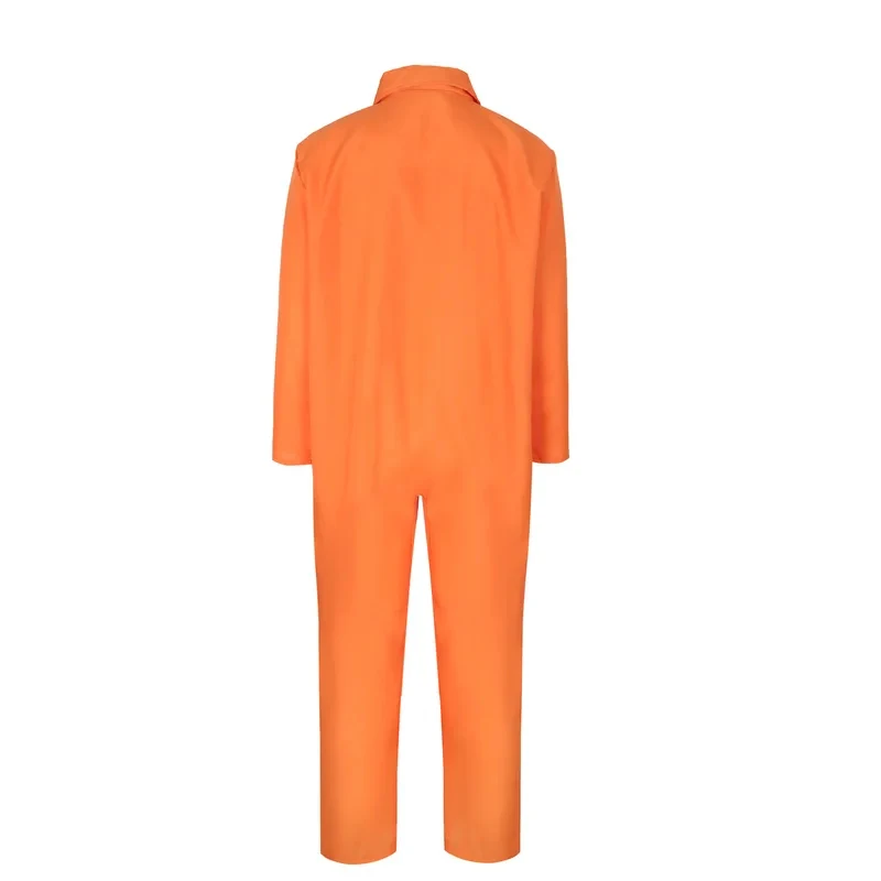 ❤ 2026 ✚ Traje de preso para hombre, uniforme de prisión naranja para adultos, disfraz de Halloween, accesorios, mono de manga larga, disfraces de cosplay para fiestas de prisión ◀