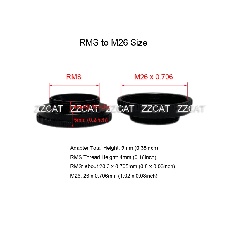 M26 to RMS Adapter Microscope Objective Adapter RMS-M26 Thread Objective Ring for Mitutoyo Olympus China-made Microscope