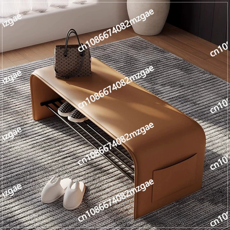 Home use shoe changing stool, shoe cabinet, integrated seat stool, light luxury, high-end feeling, bedroom long bench
