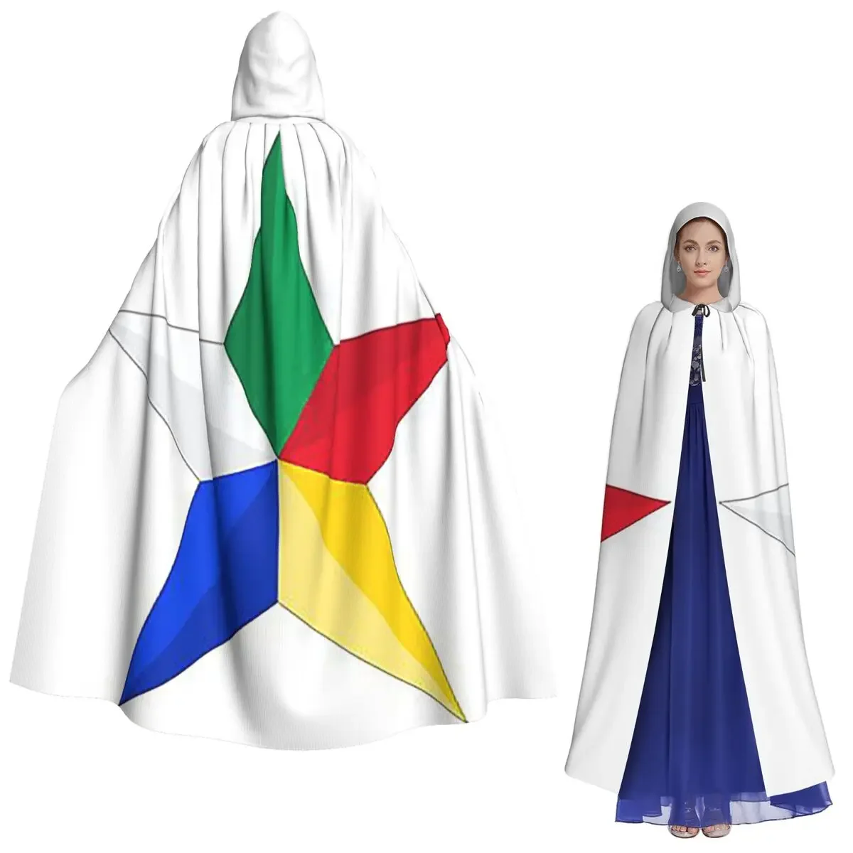 

Druze Star Long Hooded Cloak Witch Medieval Costume Cosplay Cape HalloweenCoat Adult Unisex