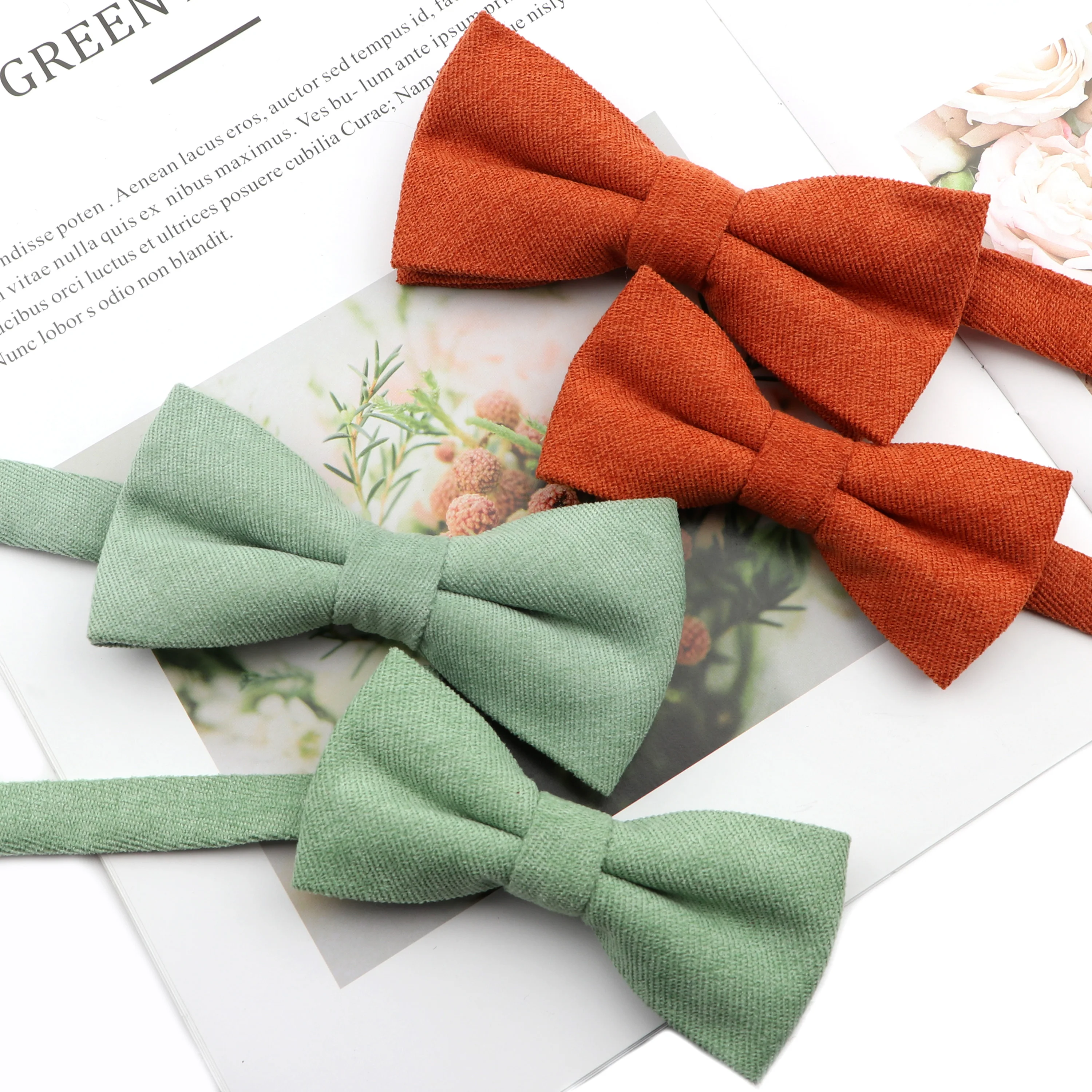 Conjunto de Corbatas de Moño para Padres e Hijos, de Gamuza Súper Suave, Color Macaron, Diseño Clásico, Lindo Lazo de Mariposa en Rojo, Verde, Azul y Rosa
