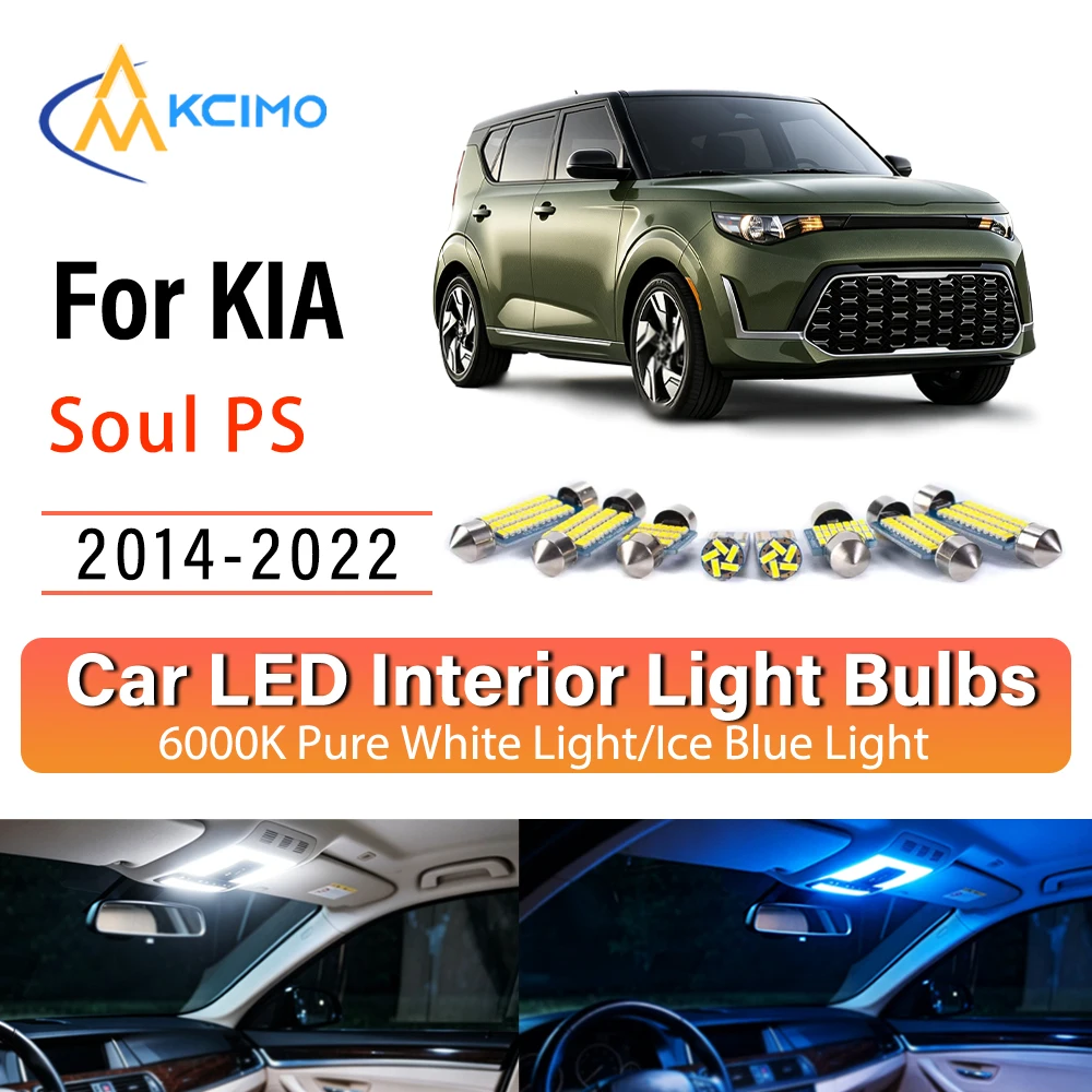 Premium Cozy LED Interior Lights For KIA Soul PS 2014-2022 Super Bright, Quick Setup Blue Light, White Light Kit Sturdy