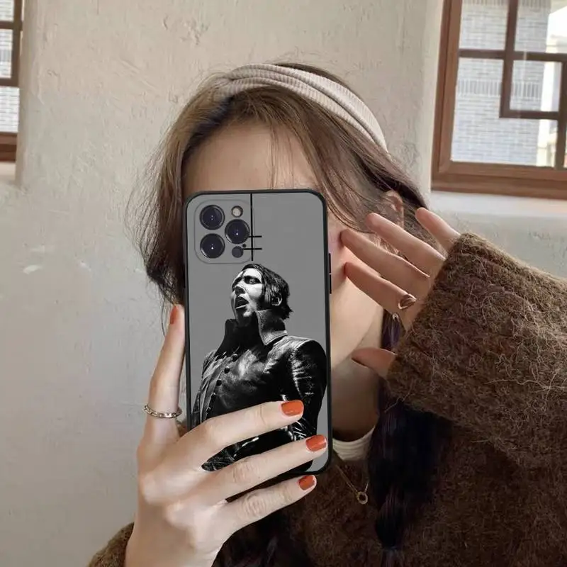 Marilyn Manson Phone Case Silicone Soft For iphone 14 13 12 11 Pro Mini XS MAX 8 7 6 Plus X 2020 XR Shell