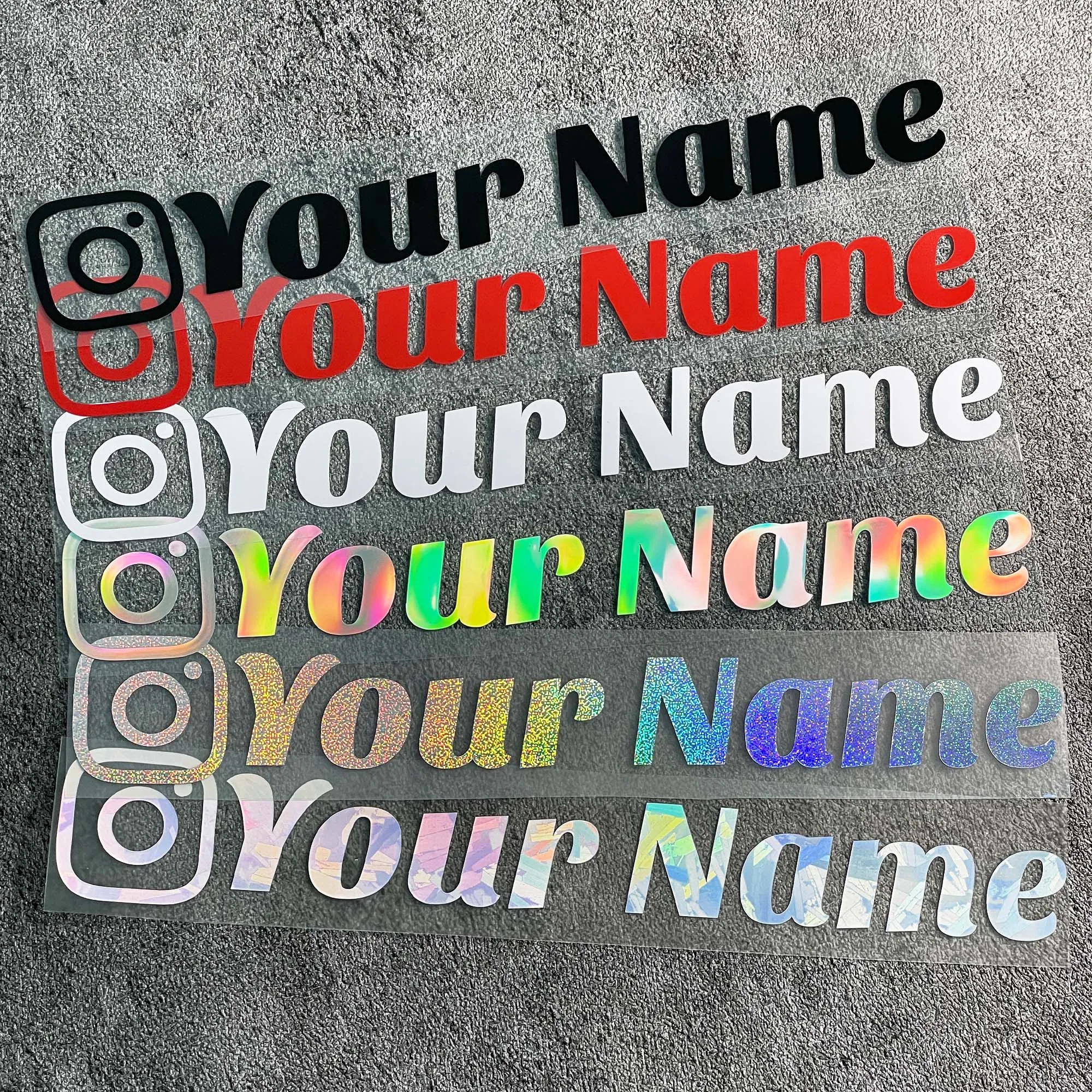 1PC Custom Car Sticker Instagram Cute Fonts Waterproof DIY Vehicle Window Motorcycle Bicycle Scooter Helmet Durable Vinyl Decals