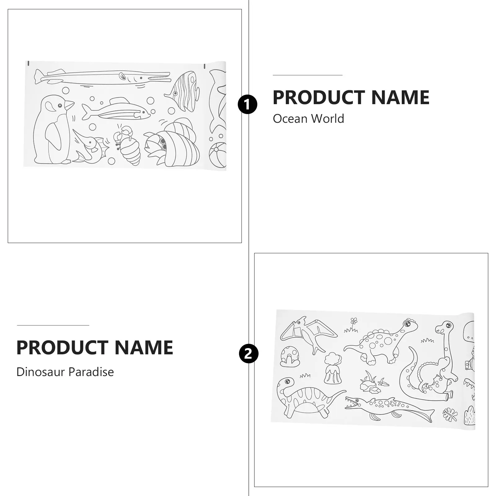 

2pcs Children'S Drawing Roll Paper Creative Painting For Kids Color Recognition Giant Coloring Poster Art Craft Supplies Party