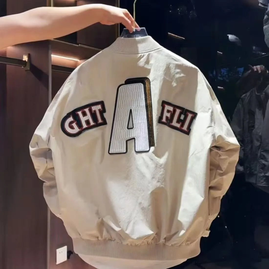 الرجال فضفاضة تناسب البيسبول طوق الطيران Jaet الخريف الشتاء حجم كبير 250 Pou تنفس معطف رياضي غير رسمي الأمريكية Sle