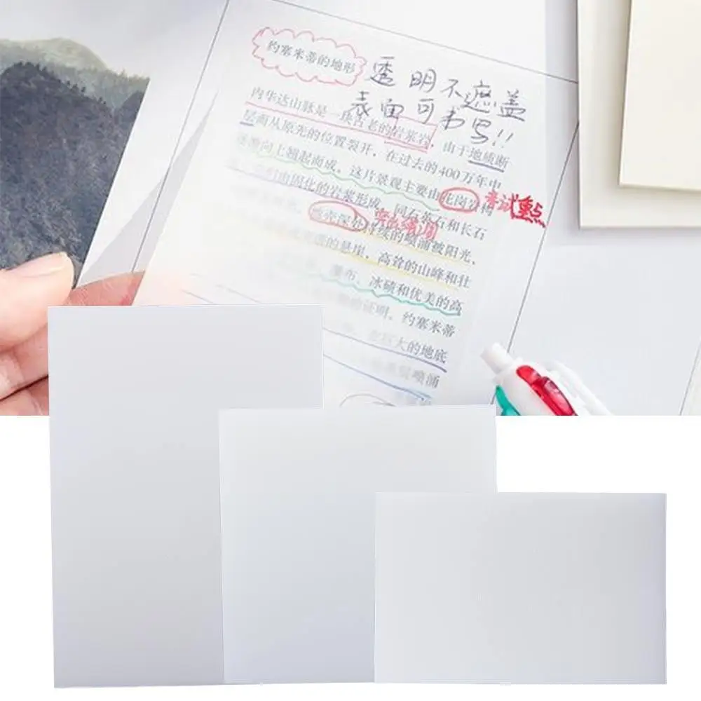 Notepad Stationery Sticker Office School Supplies PET Memo Pad Transparent Sticky Notes Planner Sticker Daily To Do List