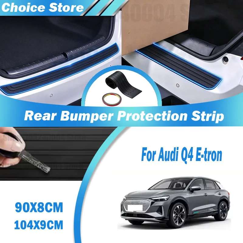 For Audi Q4 E-tron Anti-Scratch Rear Bumper Guard Trunk Door Sill Plate Protector Rubber Mouldings Trim Cover Strip Car Parts