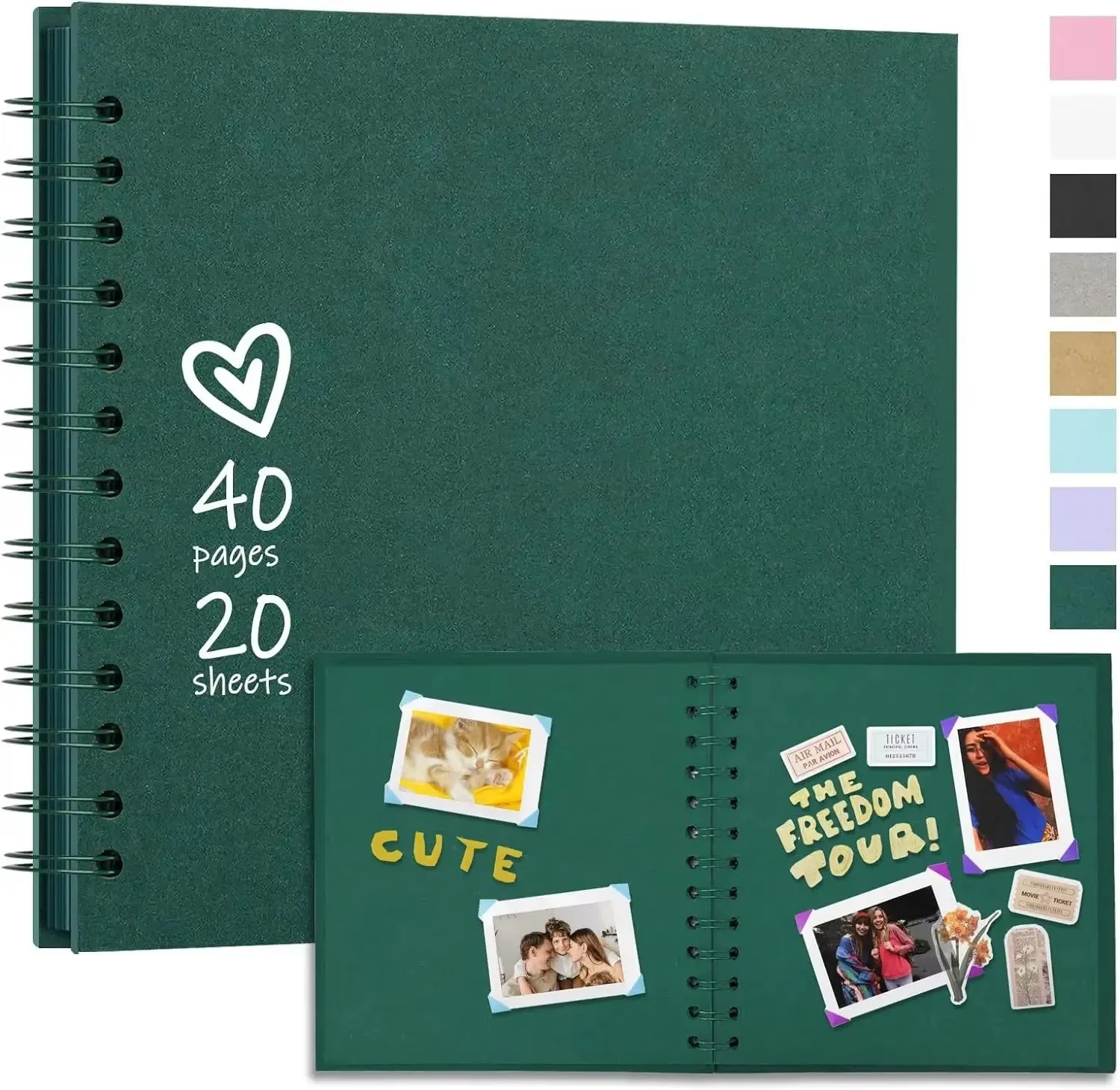 Álbum de Fotos Artesanal DIY com Espiral, Álbum de Casamento e Aniversário, Scrapbook de Fotos, Álbum de Fotos de Capa Dura em Papel Kraft e Moldura