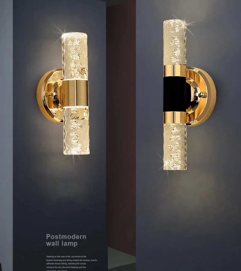 Modern Led Wall Lamps Long Strip Nordic Wall Sconce for Bedroom Bathroom Mirror Decor Living Room Corridor Background Gold/Black