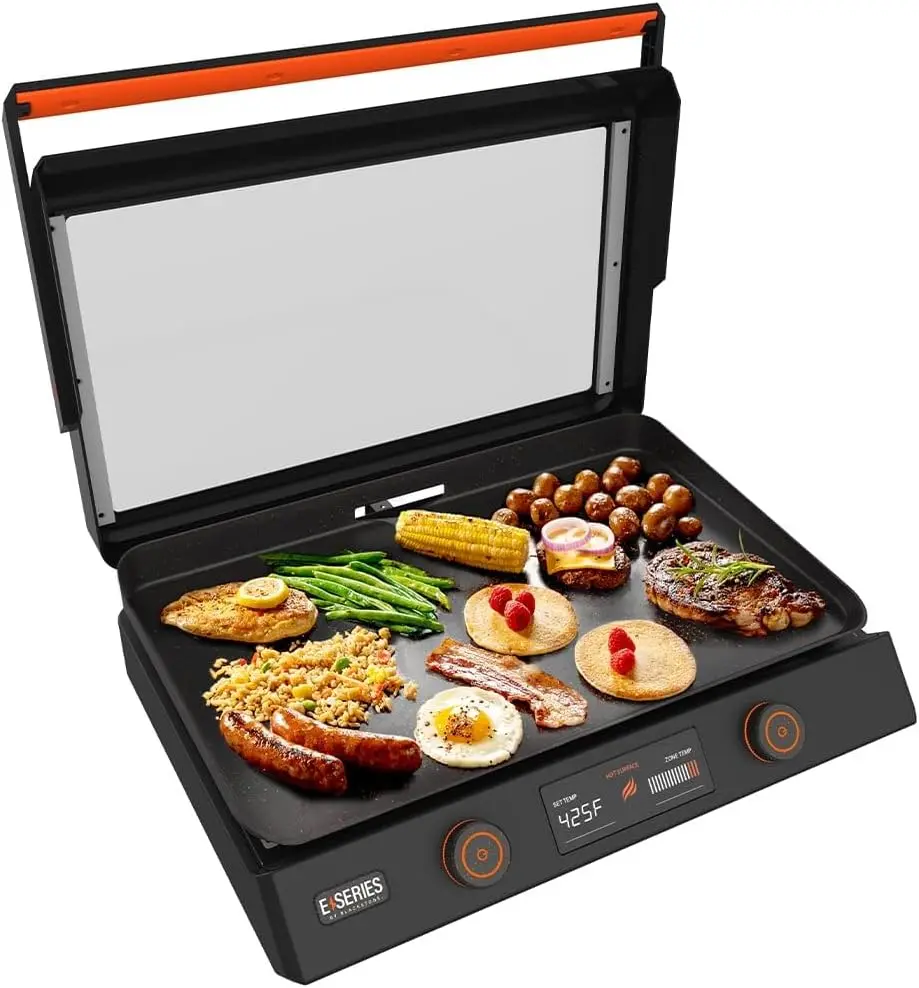 Blackstone 22-Inch Electric Griddle - 1200W Non Stick Ceramic Titanium Coated Stainless Steel Tabletop Griddle, EZ-Touch Control