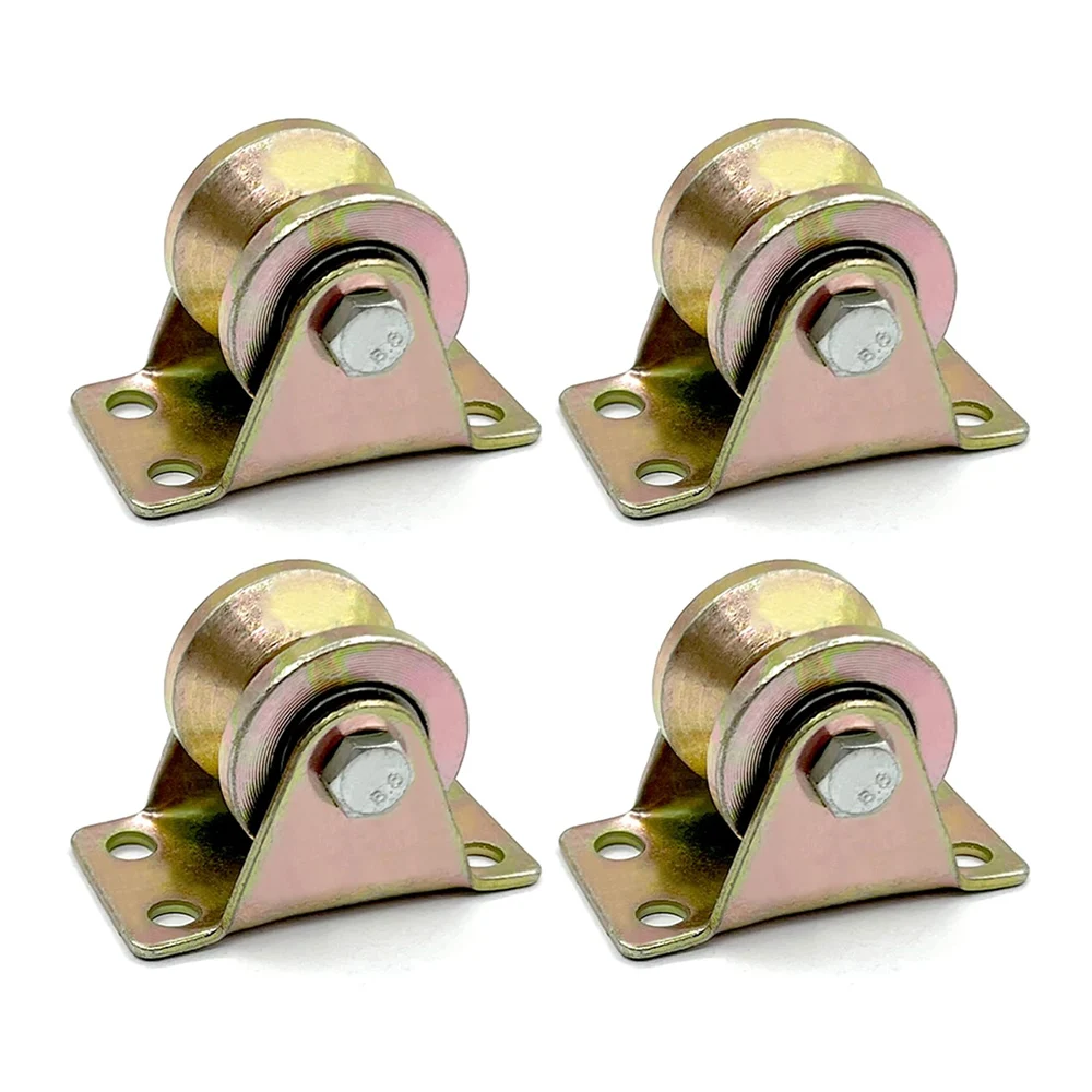 4Pcs V Groove Caster 1-1/4inches, Sliding Gate Wheel, for Inverted Track, Rolling Gate, Sliding Gate, Industrial Machines Rail