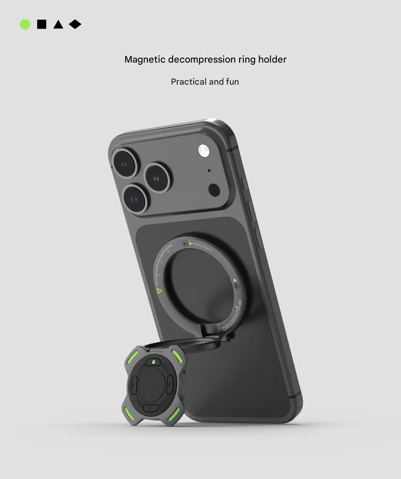 Double-Sided Magnetic Finger Ring Holder Rotate Phone Stand MultiFunction Finger Ring Bracket Portable Lazy Man Stand For iPhone