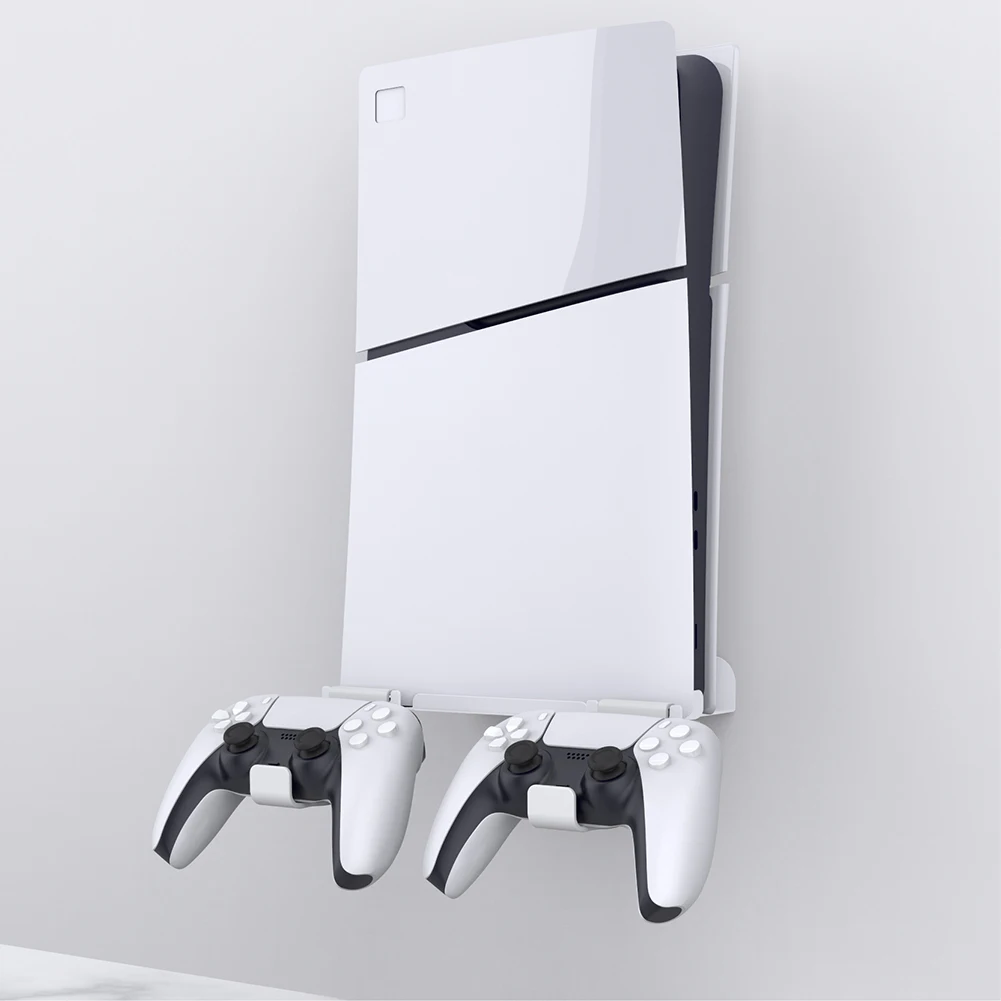 Soporte de pantalla de almacenamiento de pared para consola PS5 Slim, soporte de montaje en pared para PS5 Slim, edición Digital y Edición de Disco
