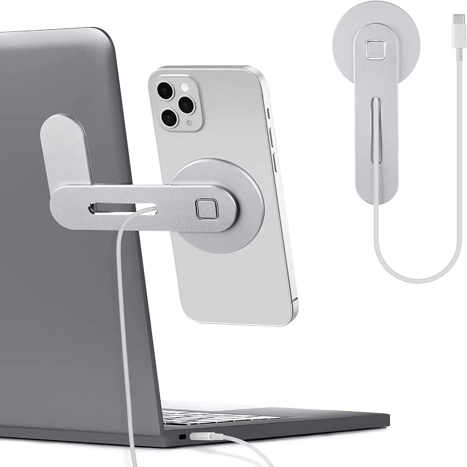 

15W Wireless Charging Magnetic Laptop Phone Holder for Magsafe iPhone 14 13 12 Foldable Monitor Stand Side Mount Bracket