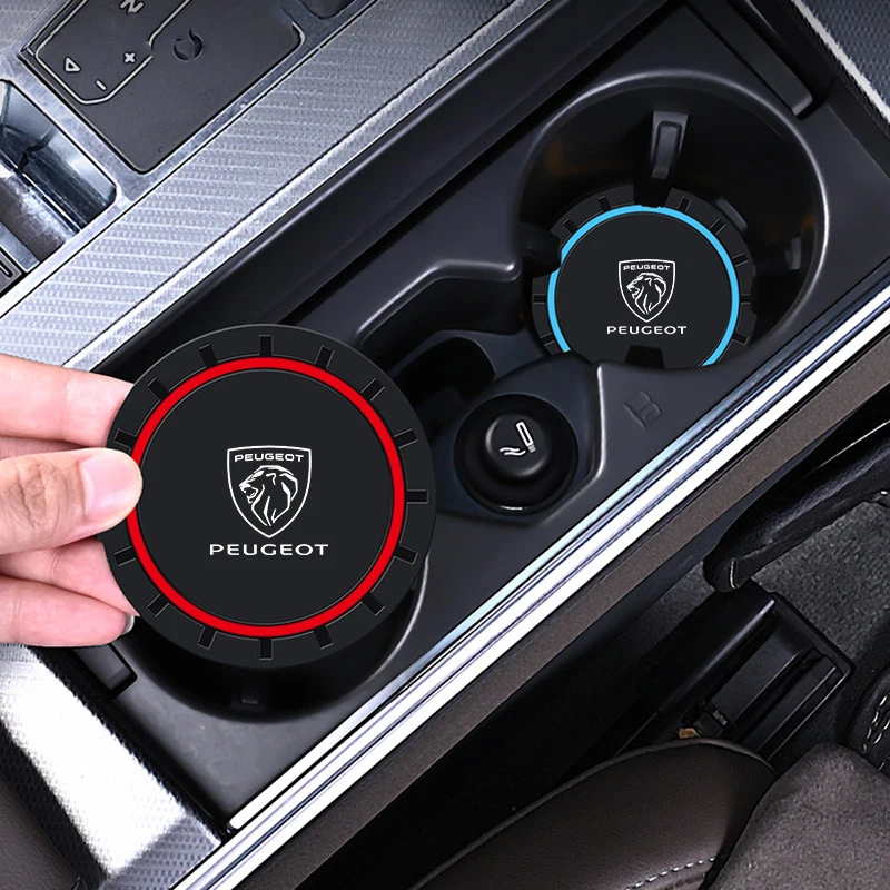 Silicone Non-Slip Car Water Cup Pad Interior Decor Accessories For Peugeot 107 206 207 208 307 308 3008 3