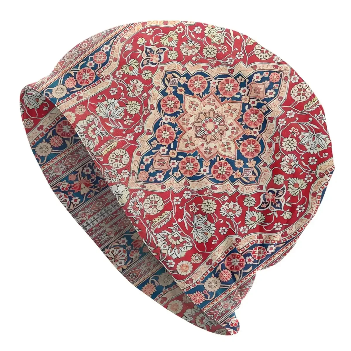 Pink Mohtashem Kashan Bohemian Antique Persian Tabriz Washed Thin Bonnet Outdoor Casual Beanies Protection Men Women Hats