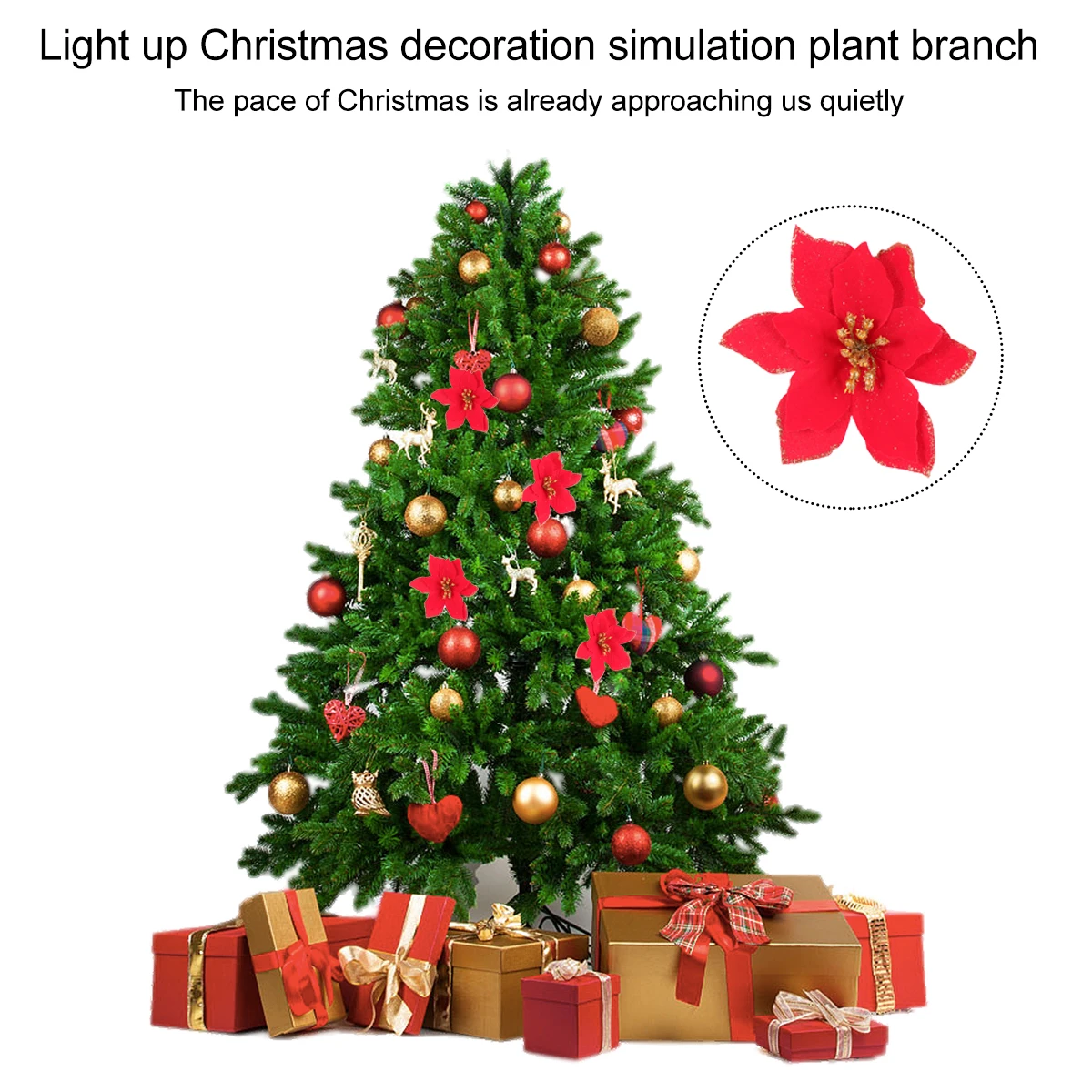

Christmas Decoration Flower Cloth Simulation Safflower Three Layers Centerpieces