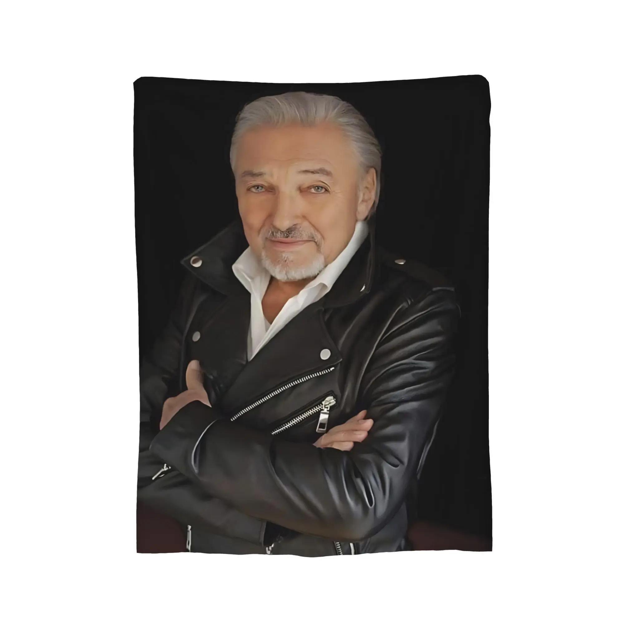 Customize 1pc Karel Gott Poster-Themed Printed Flannel Blanket, Multifunctional Throw, Meeting Your Needs from Indoor Comfort to