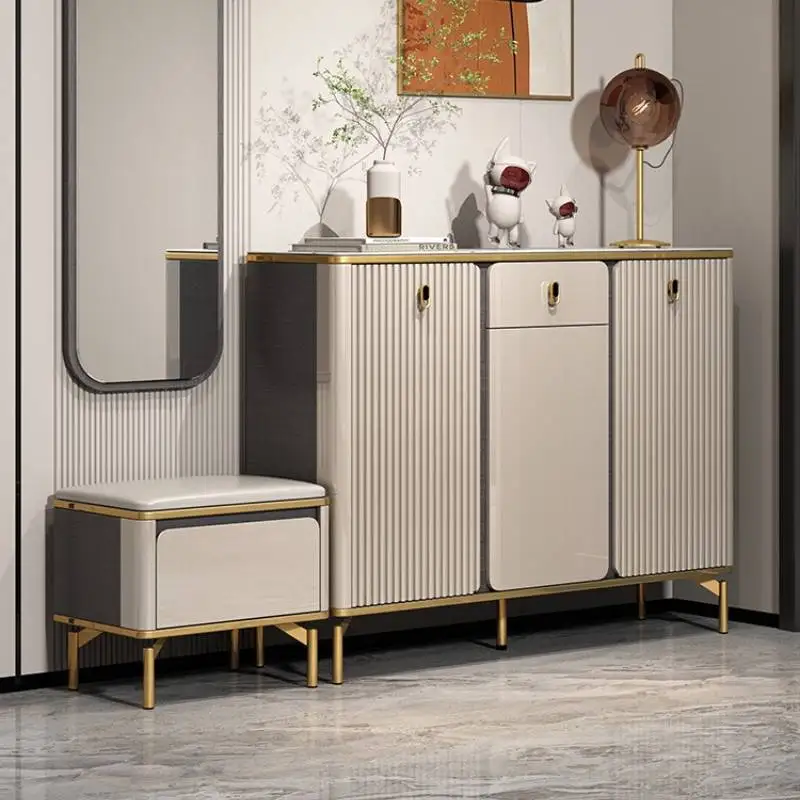 

Nordic Wooden Shoe Cabinet Cupboard Minimalist Space Saving Shoe Rack Living Room Organizer Meuble Chaussures Furniture Home