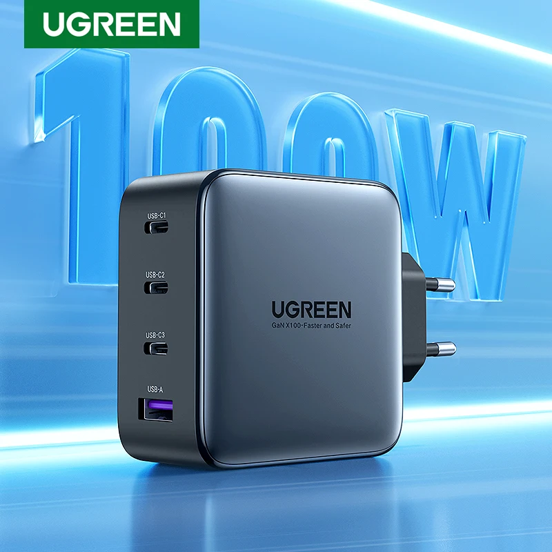 UGREEN USB Charger 100W GaN Charger for Macbook Tablet Fast Charging for iPhone Xiaomi USB Type C PD Charge for iPhone 16 15 14