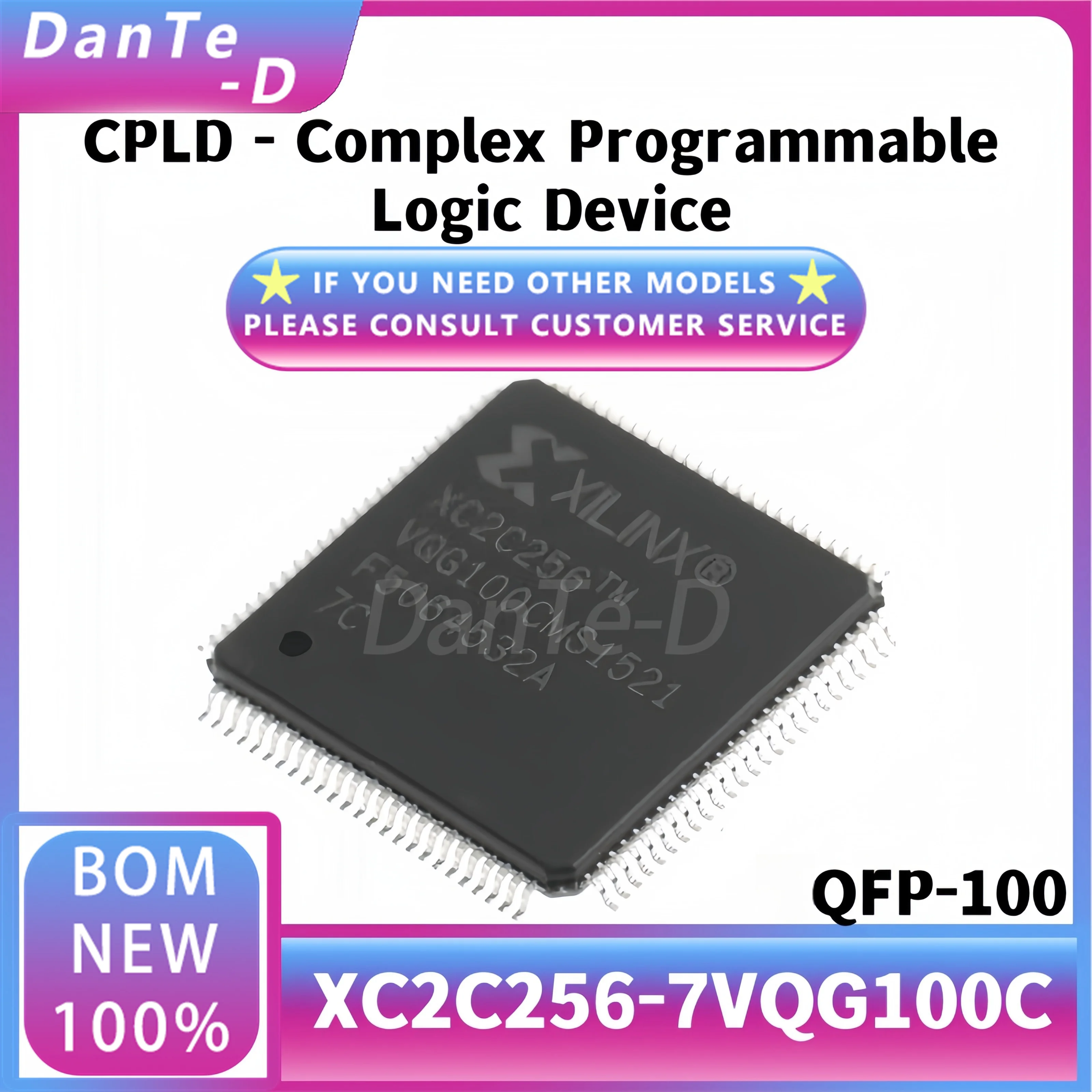 XC2C256-7VQG100C XC2C256-7VQ100I QFP-100 Programmable Logic Device Original Authentic