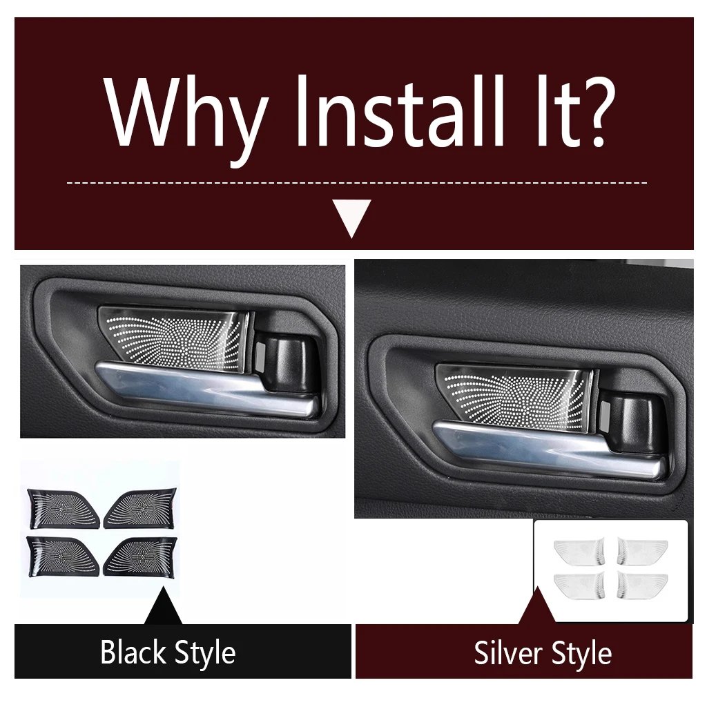 Car Inner Door Handle Bowl Frame Cover Trim Stainless Steel Accessories For Toyota Land Cruiser LC70 LC250 LC300 2023 2024 2025 - Image 2