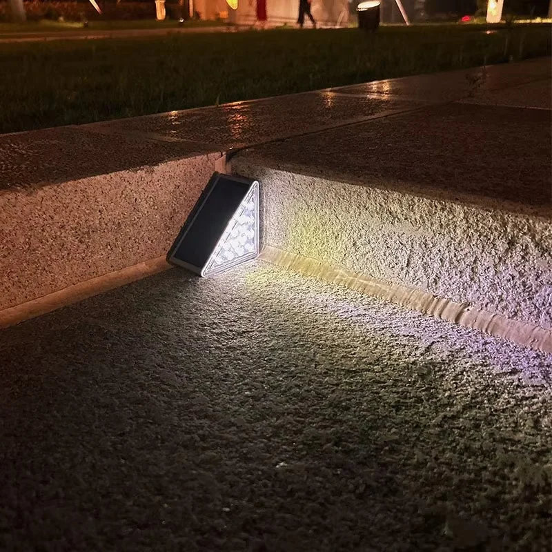 4pcs LED Outdoor Solar Light Step Lamp Lens Design Super Bright Waterproof Anti-theft Stair Light Decor Lighting For Garden Deck