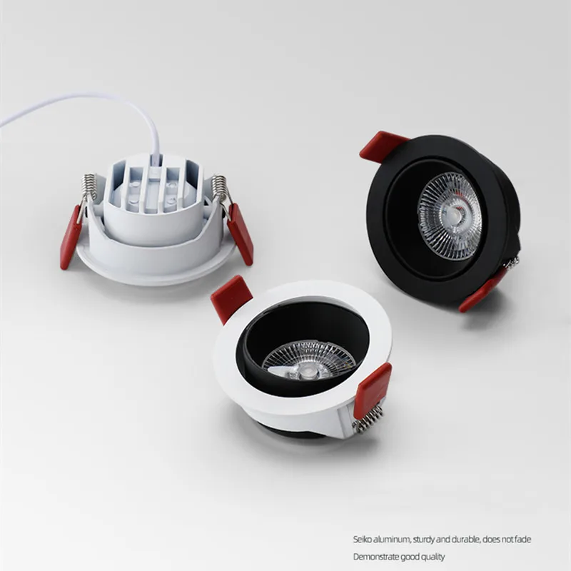 

Recessed circular dimmable Led down light 7W 9W 12W COB Anti-vertigo AC85-265V Interior lighting Living room Dining room kitchen