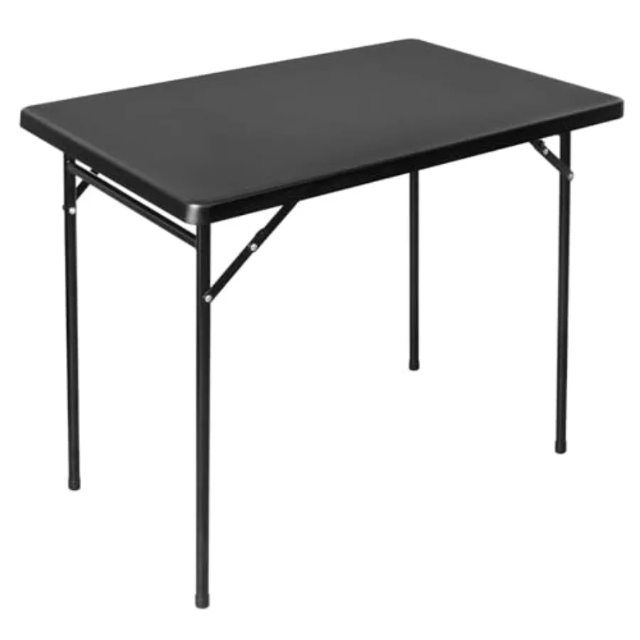 

3ft Rectangular Folding Table for Indoor Outdoor Use HDPE and Steel Construction Durable Stable Portable Event Desk Black Wide