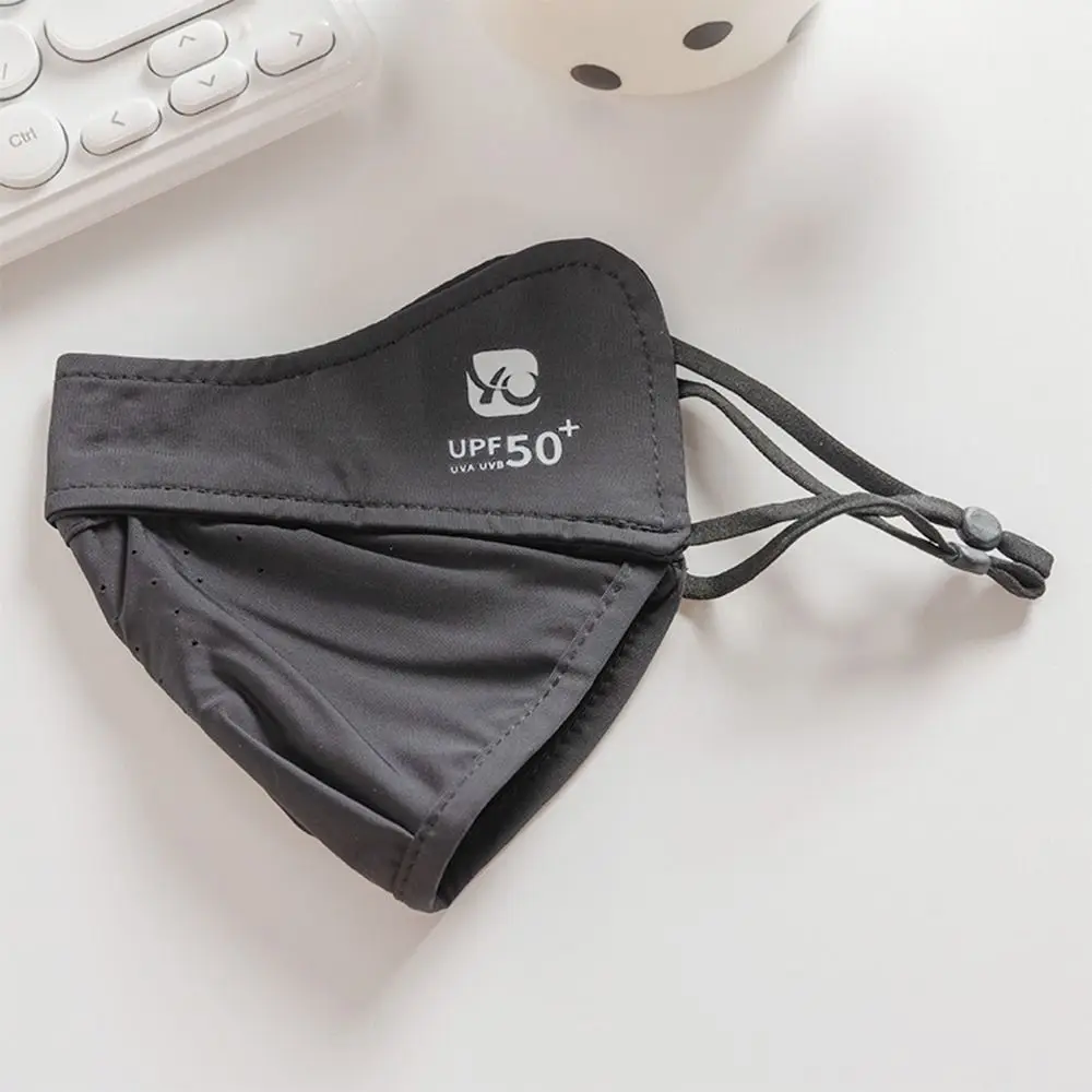 1Pcs Ice Silk Face Mask New Sun Protection Anti-UV Face Shield Driving Solid Color Summer Sunscreen Mask