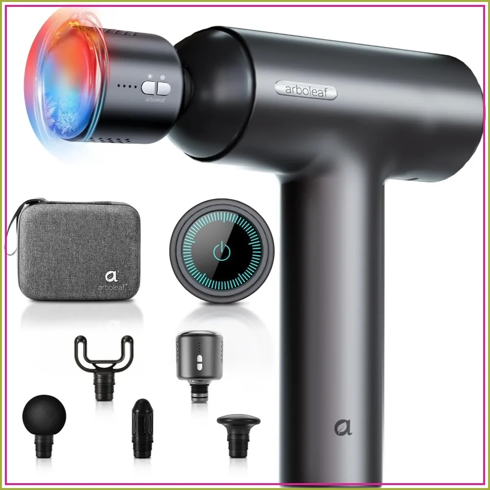 

Thermacool Massage Gun with Heat & Cold, 6 Speeds Deep Tissue Percussion, Portable Case, Muscle Relief for Home Gym Office