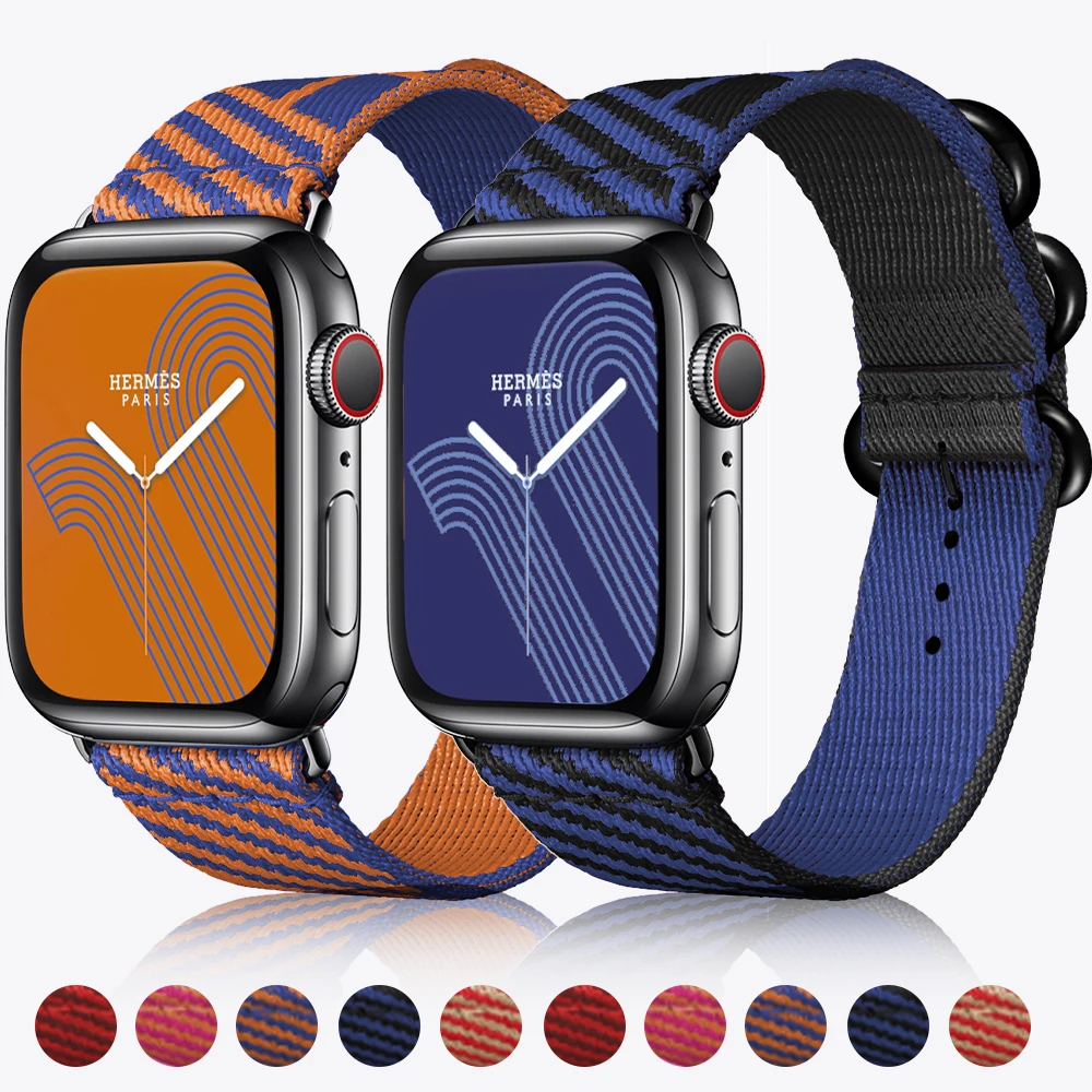 For Apple Watch Nylon Band for 41mm 45mm Jumping Single Tour strap 40mm 44mm 38mm 42mm series 7 6 5 4321 SE smart watch Bracelet