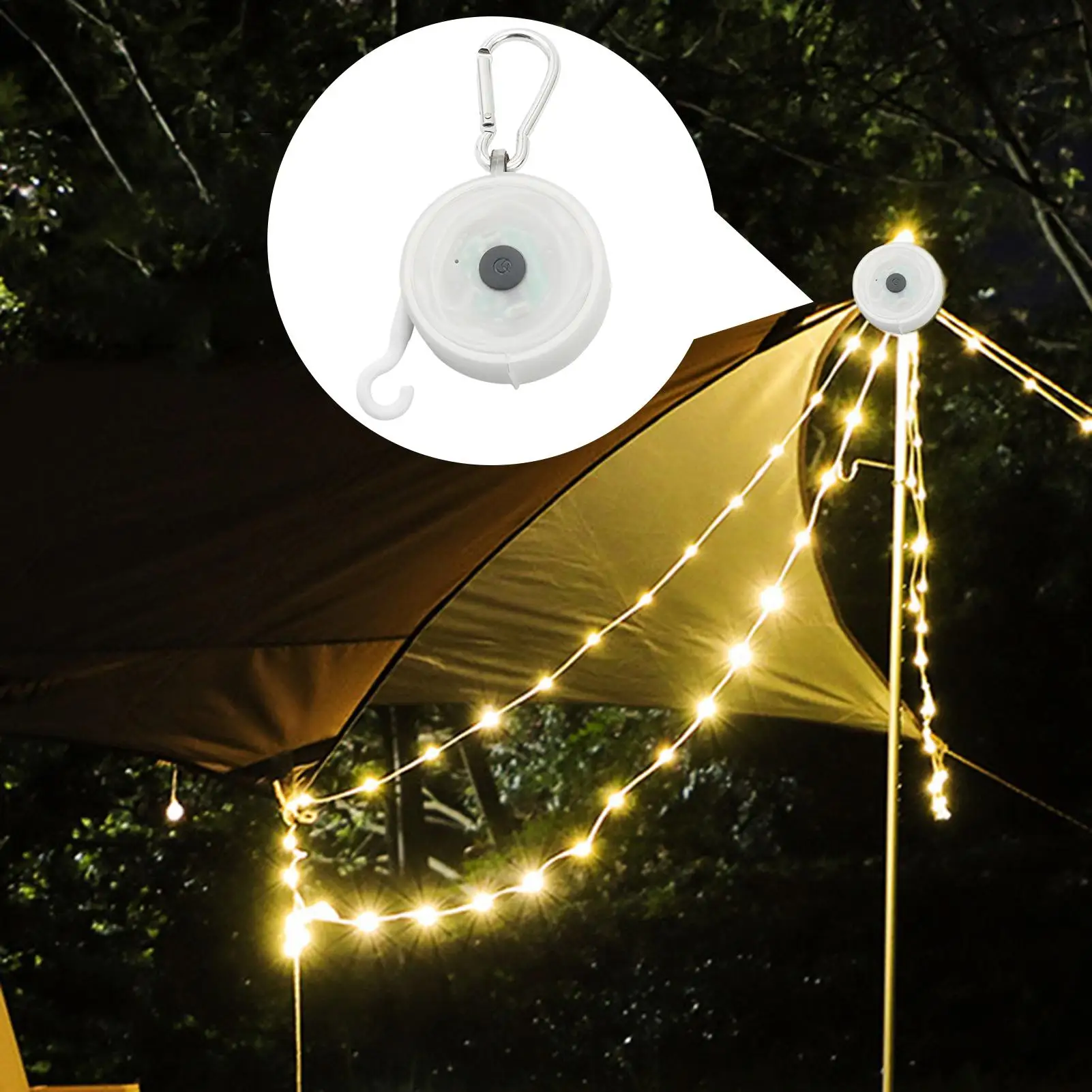 LED التخييم سلسلة أضواء 4 طرق مقاوم للماء فناء زينة خيمة فانوس للخارجية حديقة الفناء الخلفي فناء جمع الطعام #3