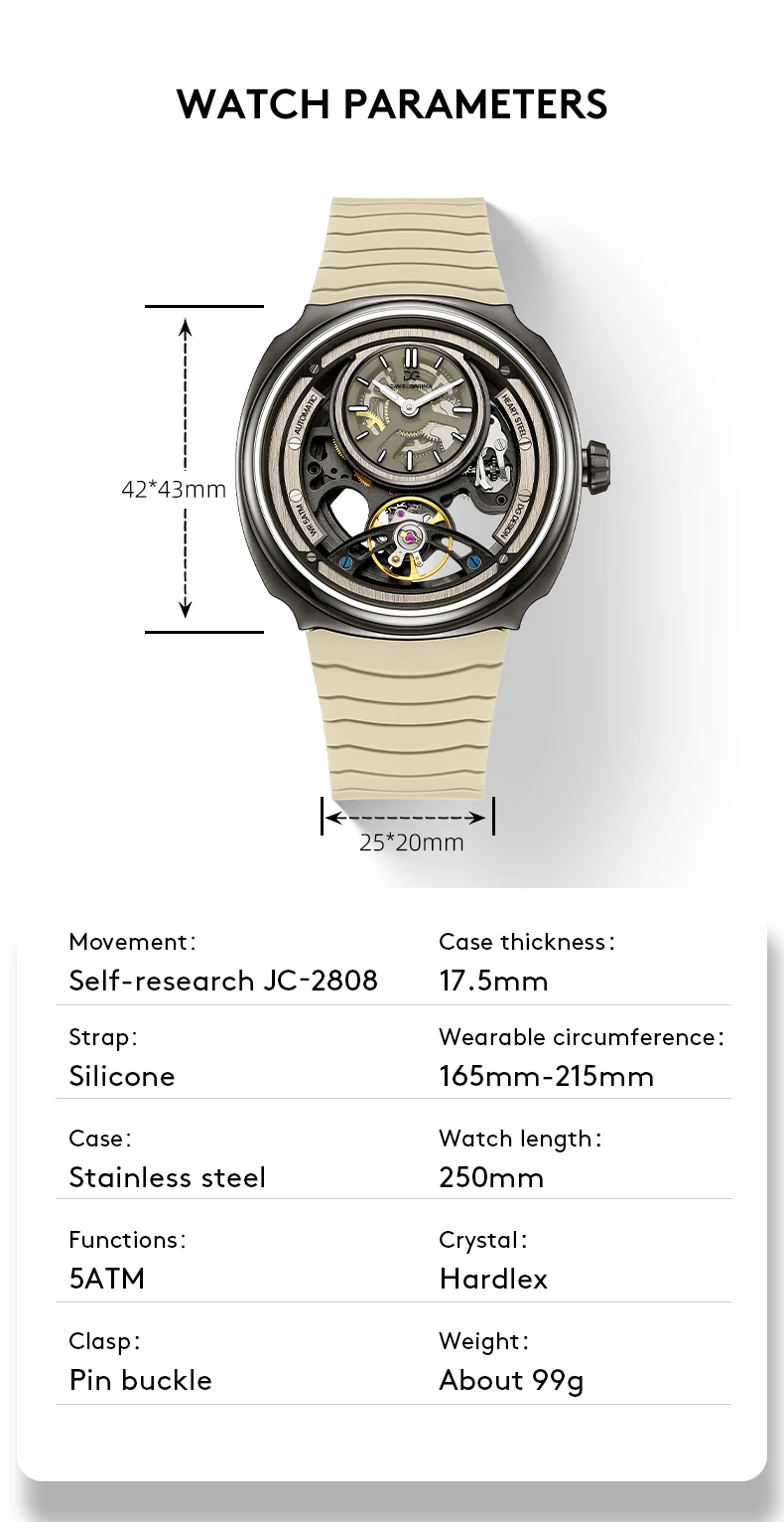 Couple Automatic Watches Luxury Skeleton Mechanical Watch Waterproof Stainless Steel Luminous Wristwatch Gorman Watches DG Brigh