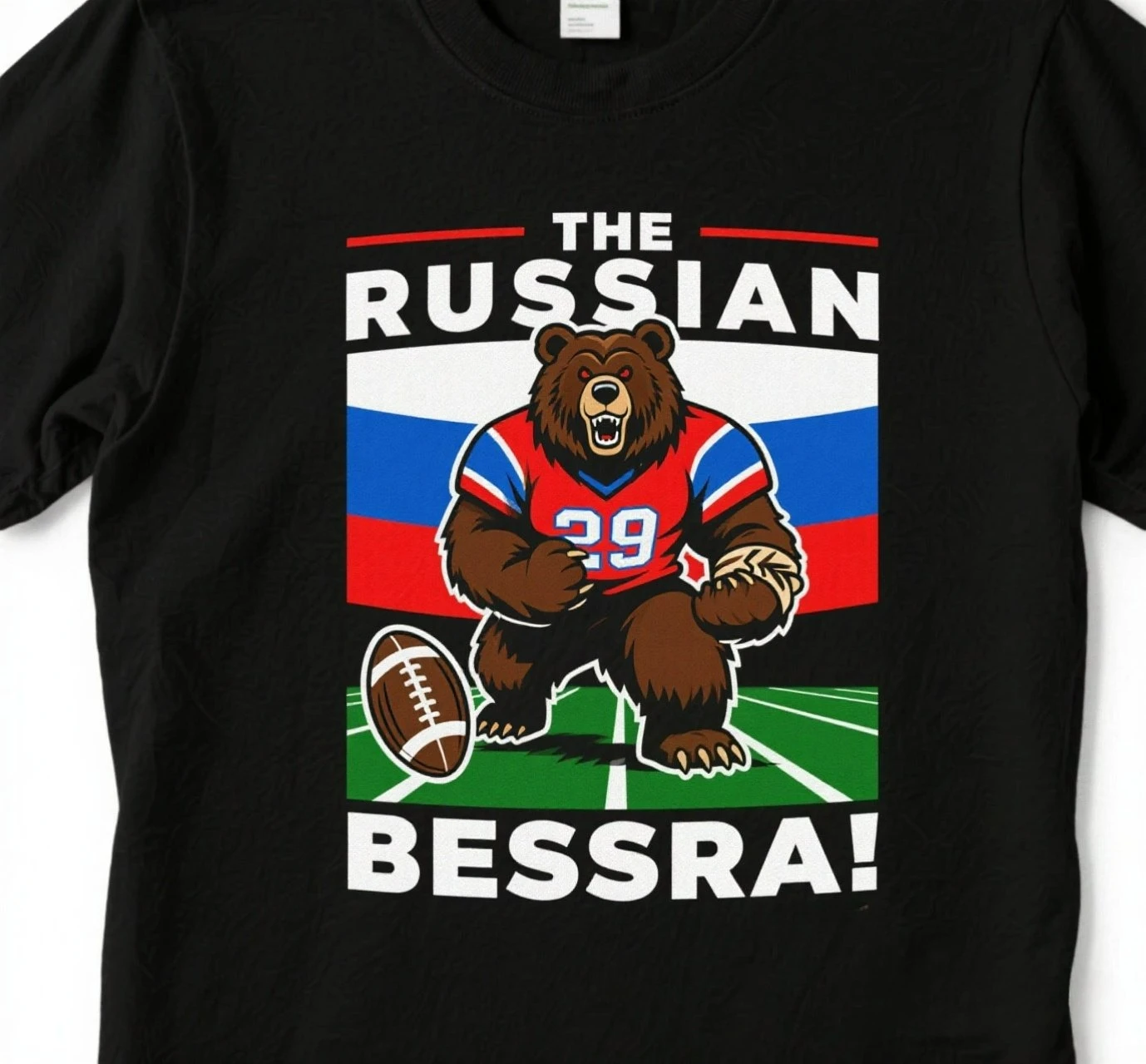 

The Russians Are Coming! Russia Berserker Bear Football T Shirt. Short Sleeve 100% Cotton Casual T-shirts Loose Top Size S-3XL