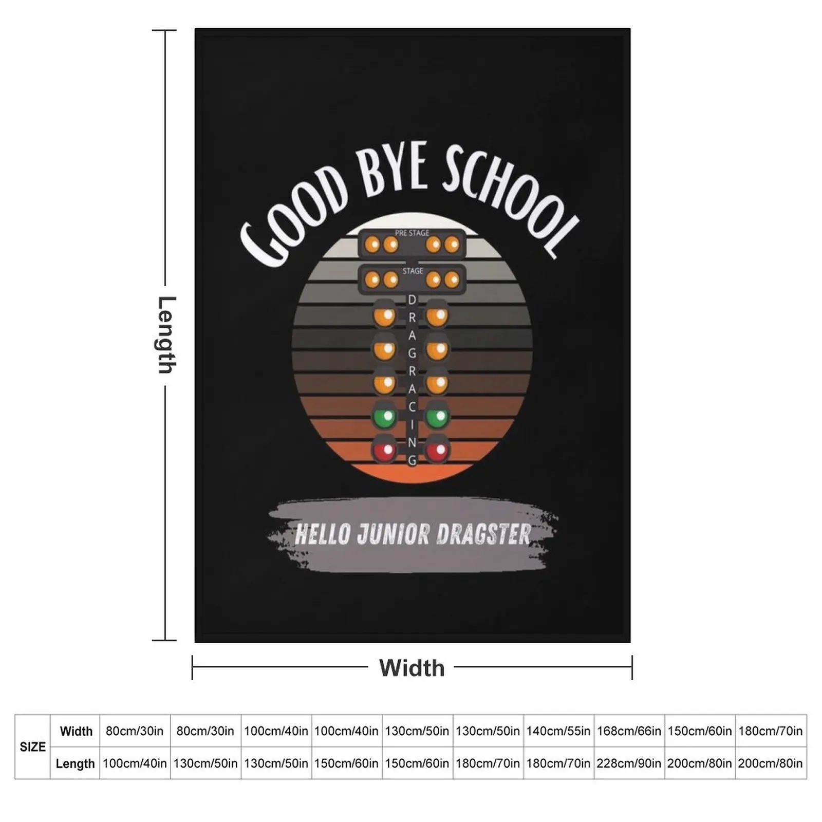 Good Bye School Hello Junior Dragster Summer Happy Last Day of School Goodbye Racing Drag Racing Dragsters Drag Ra Throw Blanket