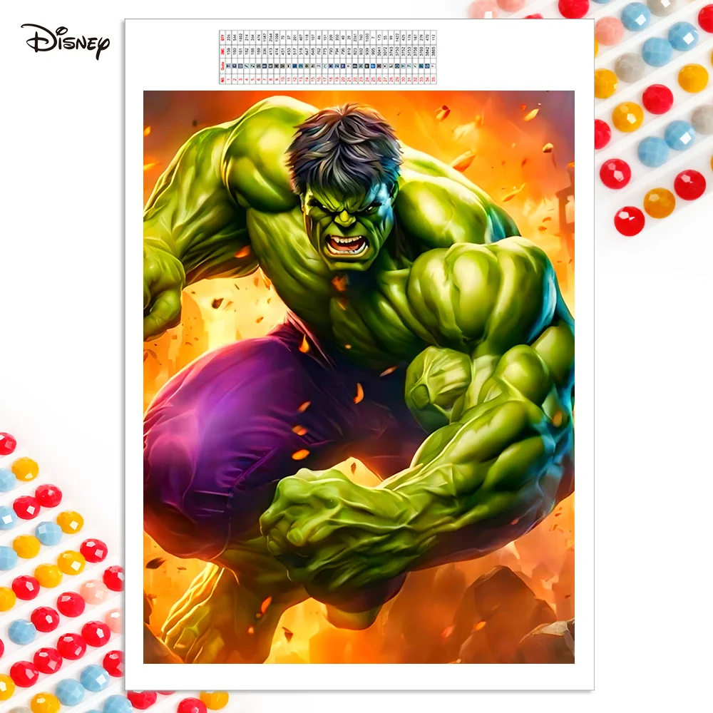 

Disney Full Square Diamond Embroidery Hulk Cross Stitch Diamond Painting Portrait Rhinestones Picture Mosaic Handicraft
