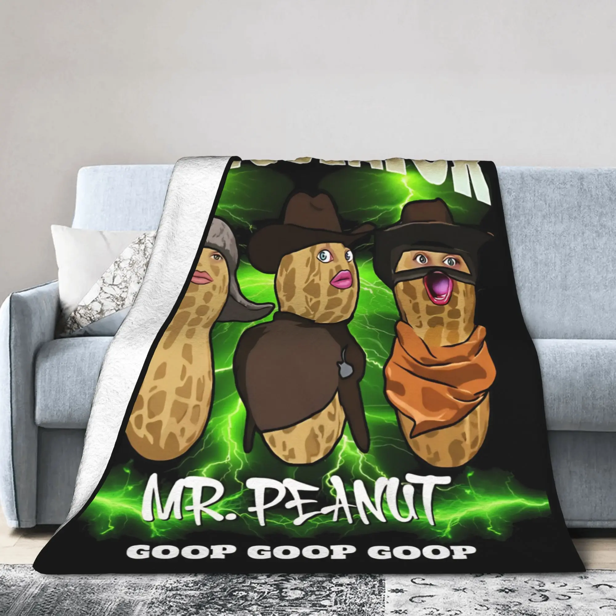 The Burnt Peanut Funny GOOP Mr. Peanut Bungulator Blankets Coral Fleece Plush Arc Raiders Soft Throw Blanket Couch Bedspread