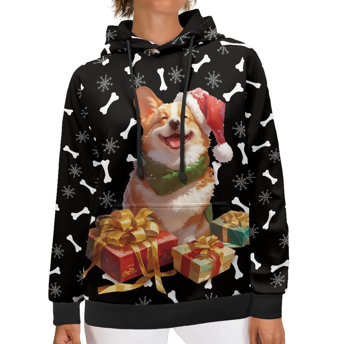 크리스마스 후드 스노우맨 3D 프린트 여성 캐주얼 후드티 스트리트 크리스마스 풀오버 Y2K 탑 트랙수트 유니섹스 코트 의류